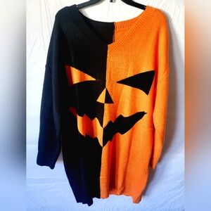 Shein 1X pumpkin sweater dress
